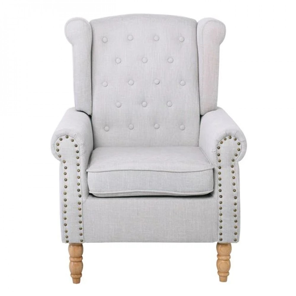 Πολυθρόνα "ROSY" από ύφασμα σε χρώμα εκρού 76x80x103