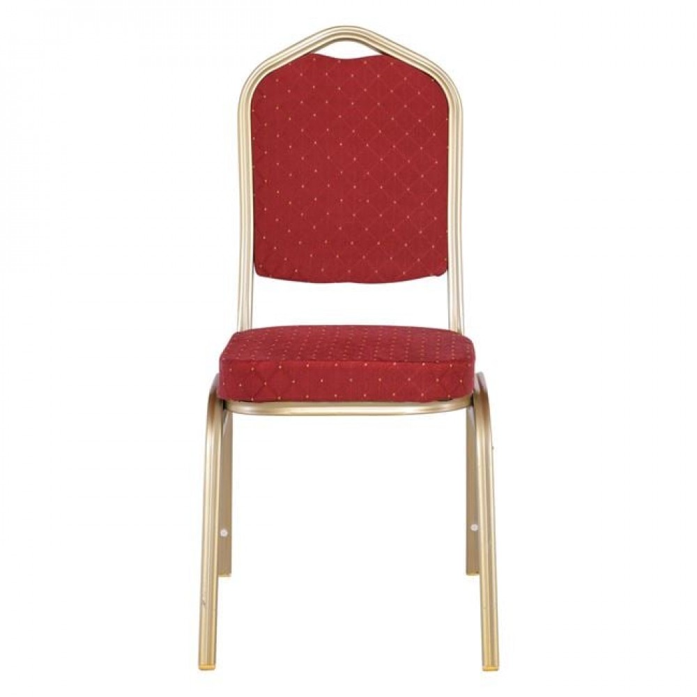 Καρέκλα "HILTON" από μέταλλο/ύφασμα σε κόκκινο/χρυσό χρώμα 44x55x93