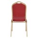 Καρέκλα "HILTON" από μέταλλο/ύφασμα σε κόκκινο/χρυσό χρώμα 44x55x93