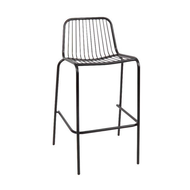 Σκαμπώ μπαρ "NEXUS" μεταλλικό σε μαύρο χρώμα 47x42x89