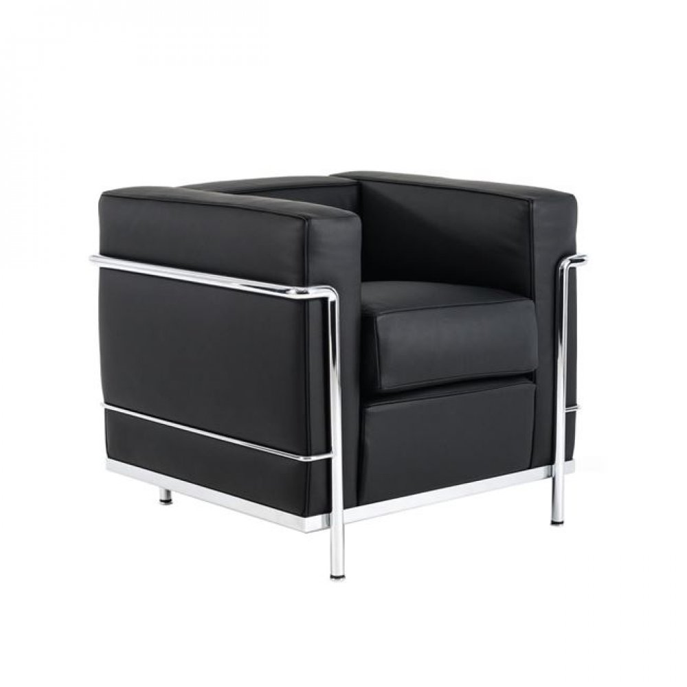 Πολυθρόνα "GENOVA" inox-pu σε μαύρο χρώμα 87x75x72