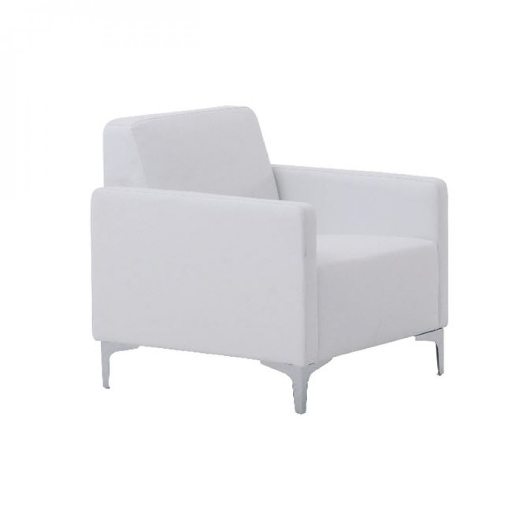 Πολυθρόνα "STYLE" από τεχνόδερμα σε λευκό  χρώμα 64x71x72
