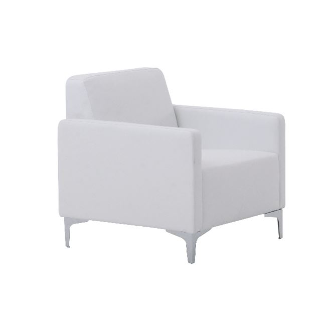 Πολυθρόνα "STYLE" από τεχνόδερμα σε λευκό  χρώμα 64x71x72
