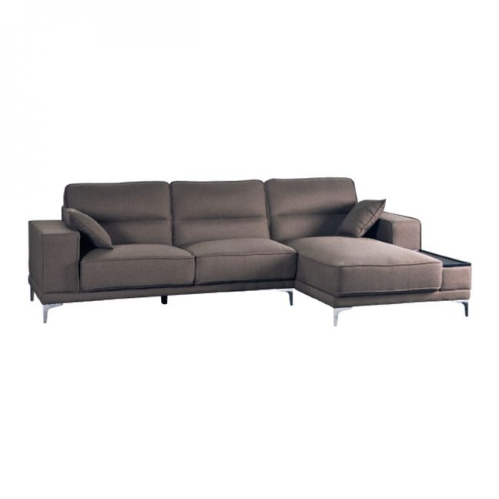 Καναπές αριστερή γωνία "AVALON" υφασμάτινος σε χρώμα καφέ 297x170x99