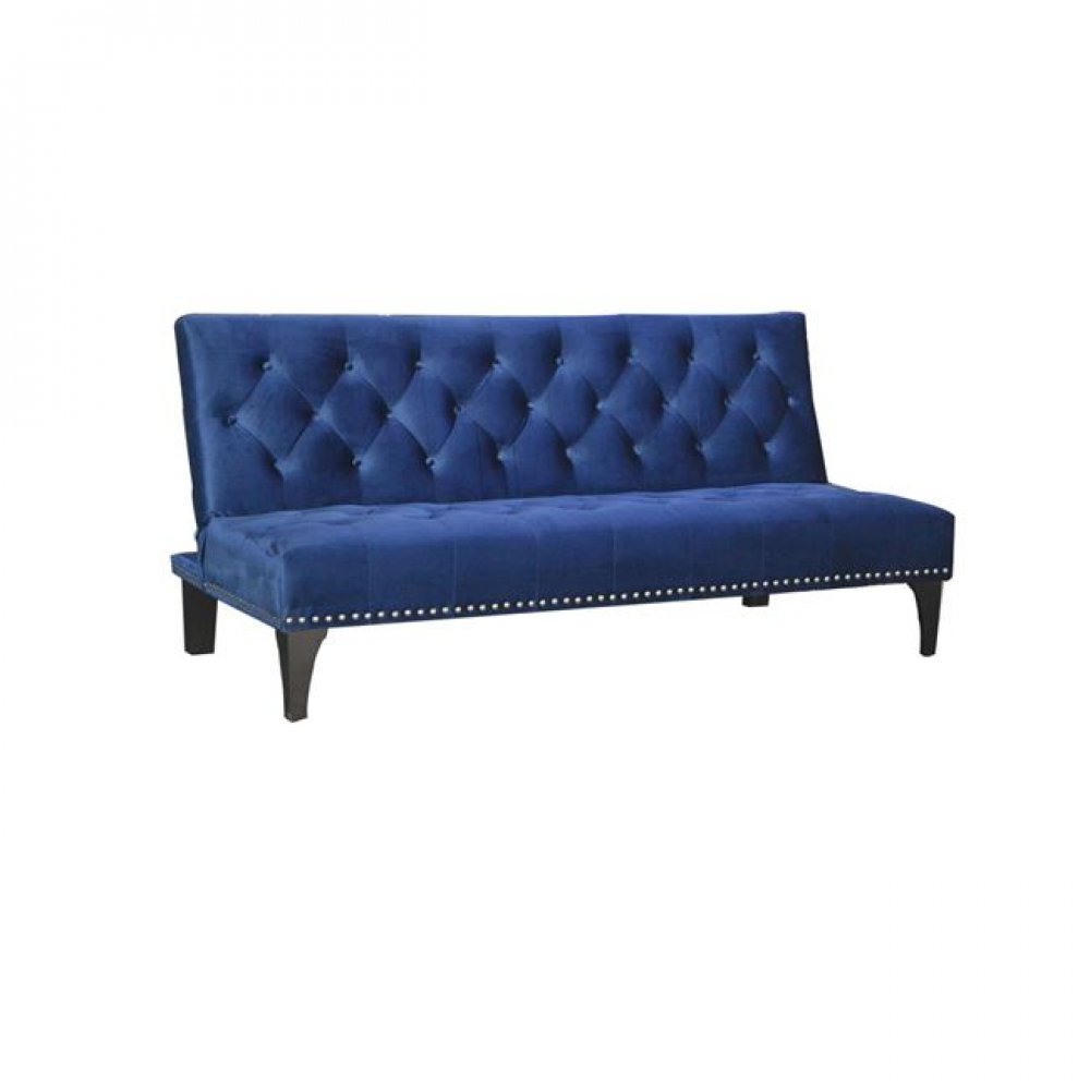 Καναπές-κρεβάτι "FRANCO" από ύφασμα σε χρώμα μπλε velure 182x90x86
