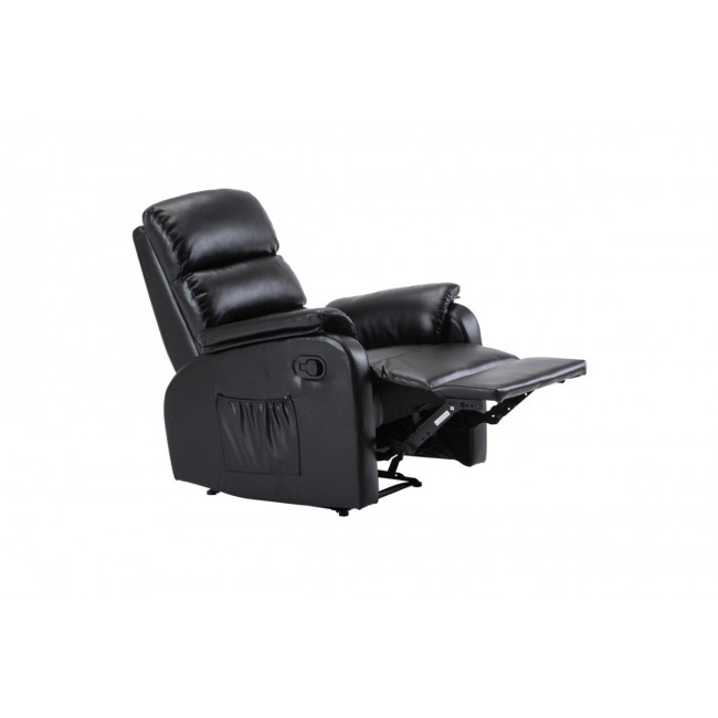 Πολυθρόνα "COMFORT" relax από τεχνόδερμα σε χρώμα μαύρο 79x97x101