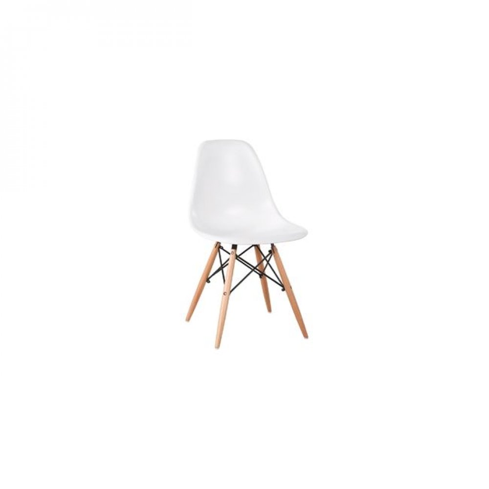 Καρέκλα "ART WOOD" ξύλινη-pp σε λευκό χρώμα 46x52x82