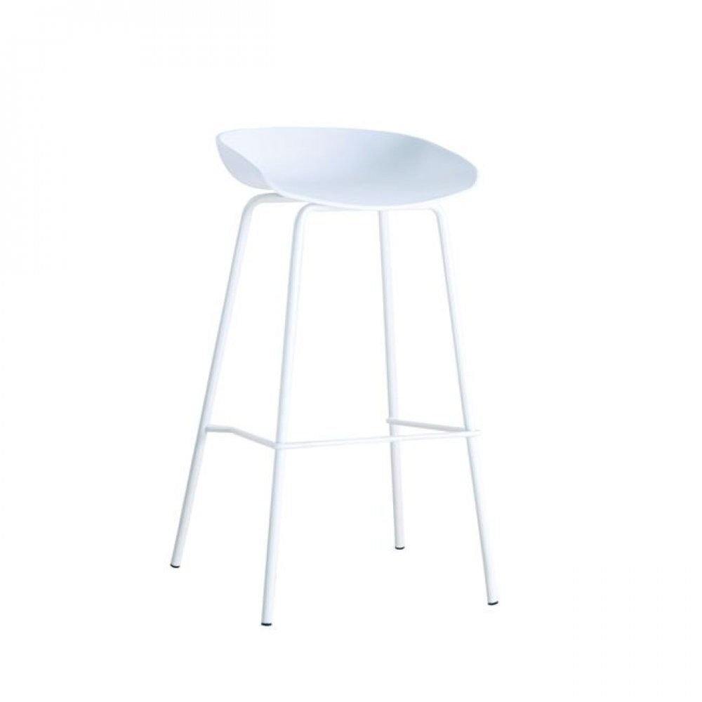 Σκαμπώ μπάρ "PENTOS" μεταλλικό σε λευκό χρώμα 43x47x80