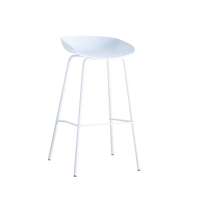 Σκαμπώ μπάρ "PENTOS" μεταλλικό σε λευκό χρώμα 43x47x80