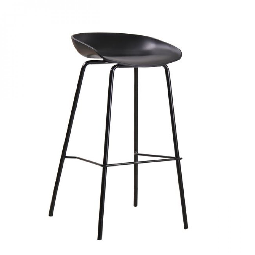 Σκαμπώ μπάρ "PENTOS" μεταλλικό σε μαύρο χρώμα 43x47x80