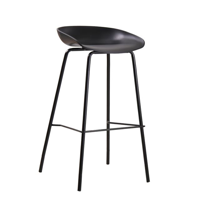 Σκαμπώ μπάρ "PENTOS" μεταλλικό σε μαύρο χρώμα 43x47x80