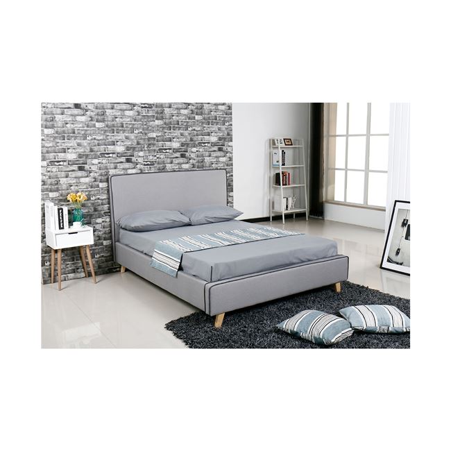 Κρεβάτι "MORISSON" διπλό σε ανοιχτό γκρι χρώμα 151x206x110