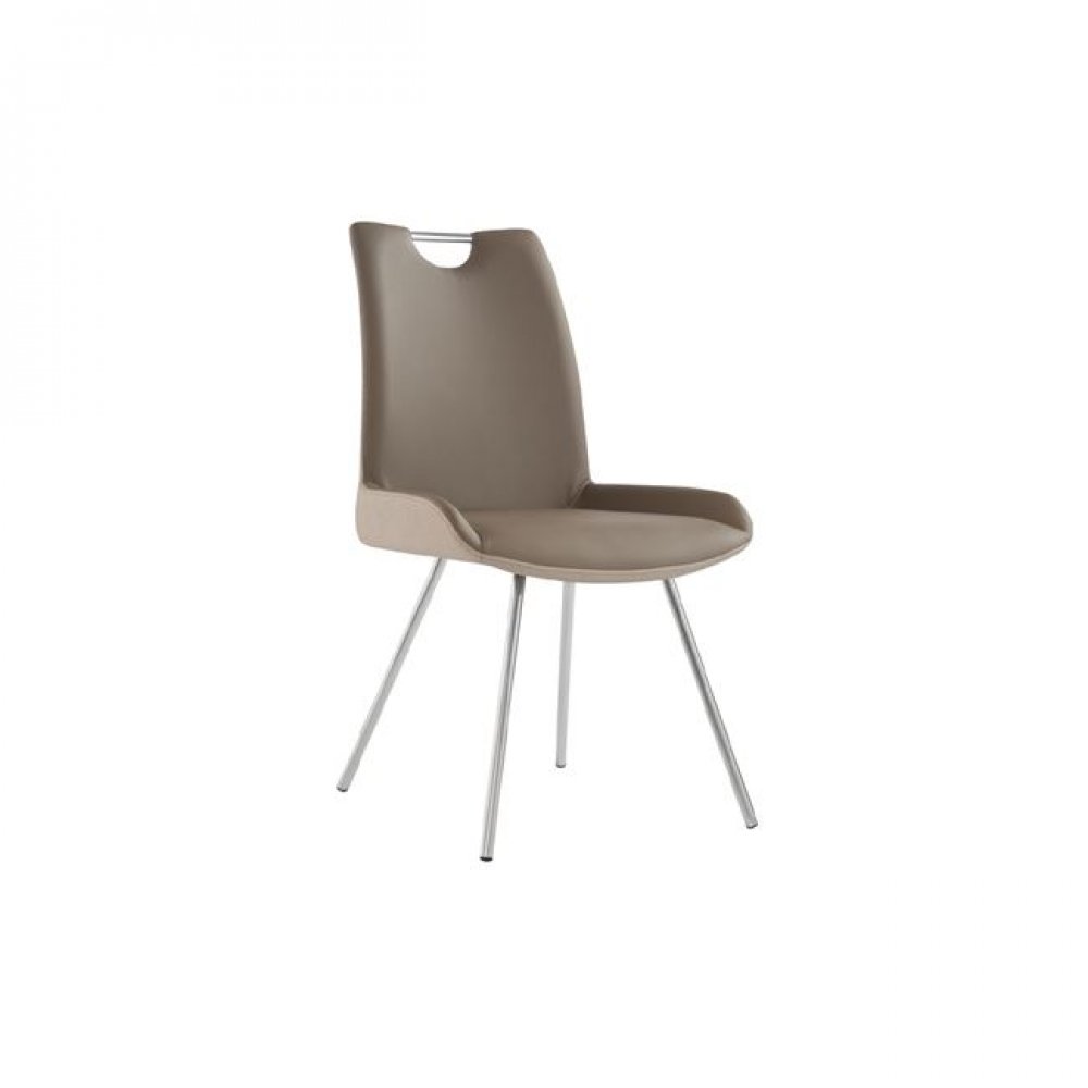 Καρέκλα "EMILY" χρωμίου-pu σε χρώμα καφέ 49x62x91