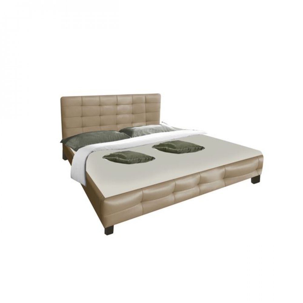 Κρεβάτι "DREAM" διπλό από τεχνόδερμα σε χρώμα cappuccino 168x218x95
