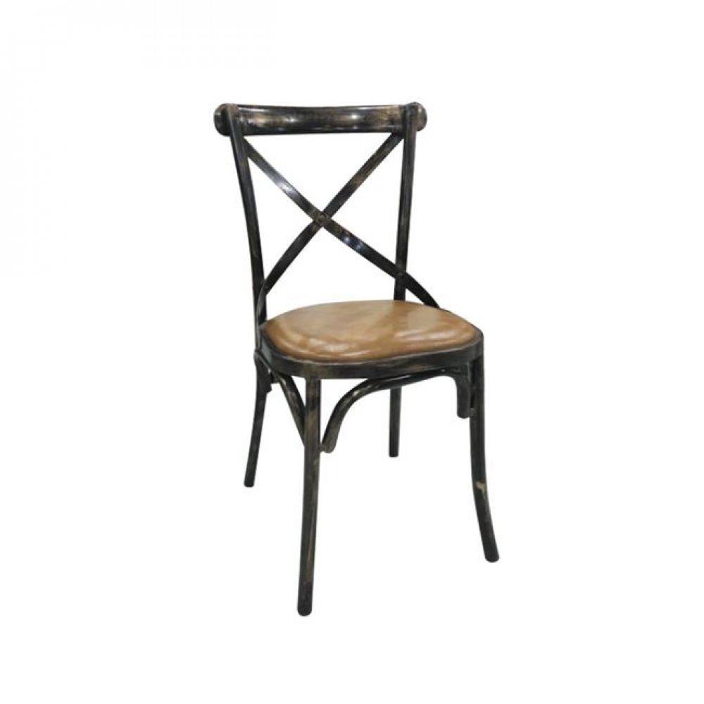 Καρέκλα "MARLIN" μεταλλική-pu σε χρώμα camel 45x42x90