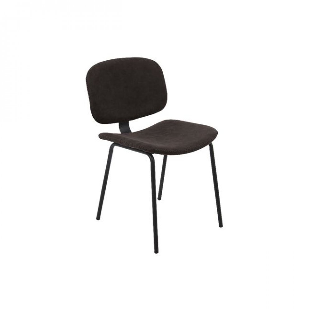 Καρέκλα "BARLEY" μεταλλική-pu σε vintage μαύρο χρώμα 47x54x79