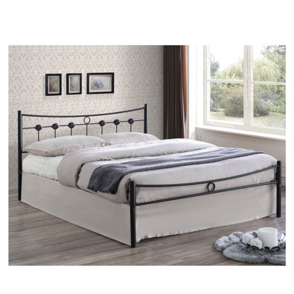 Κρεβάτι "DUGAN" διπλό μεταλλικό σε μαύρο χρώμα 145x195x83