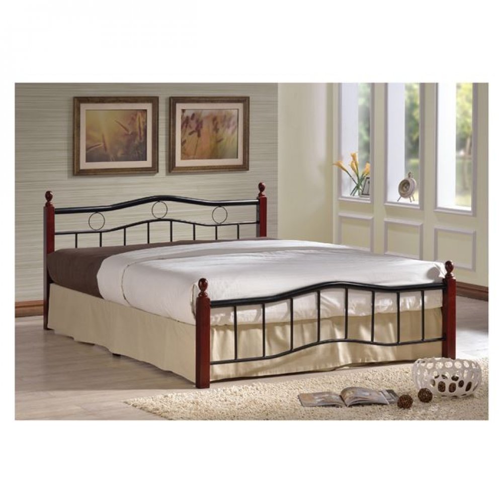 Κρεβάτι "VICTOR" διπλό μεταλλικό μαύρο χρώμα 148x202x82