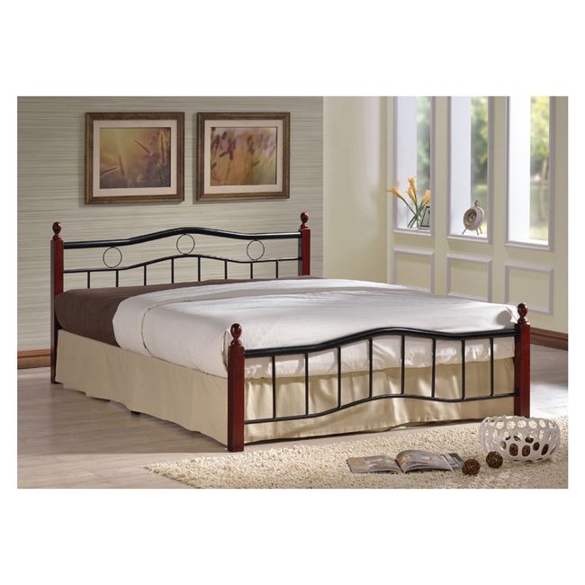 Κρεβάτι "VICTOR" διπλό μεταλλικό μαύρο χρώμα 148x202x82