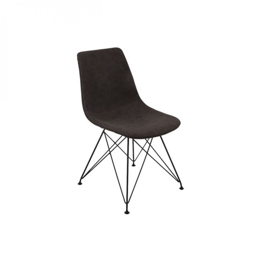 Καρέκλα "PANTON" μεταλλική-pu σε vintage μαύρο χρώμα 43x57x81