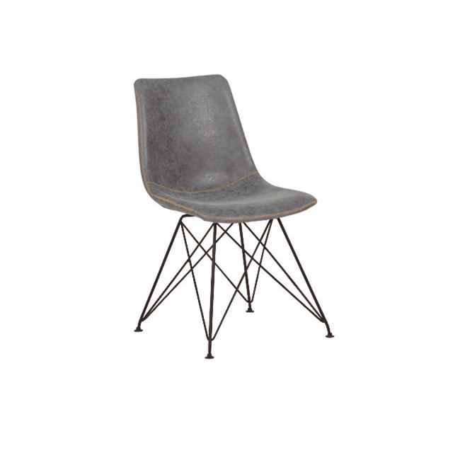 Καρέκλα "PANTON" μεταλλική-pu σε vintage γκρι χρώμα 43x57x81