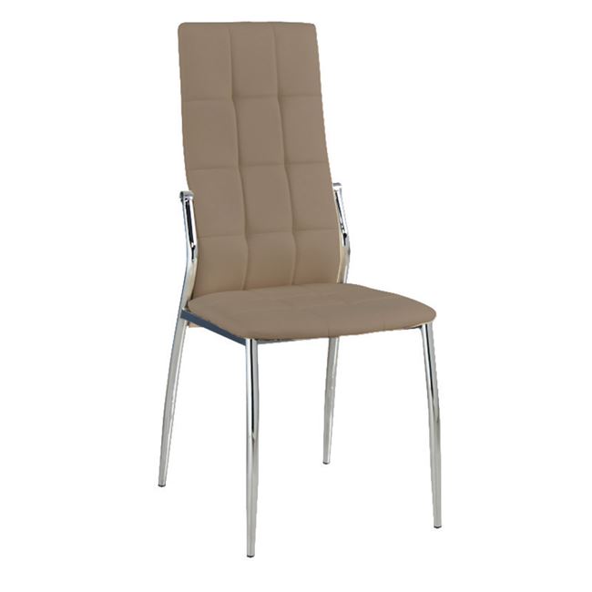 Καρέκλα "PRIMA K/D" χρωμίου-pvc σε χρώμα cappuccino 44x56x100