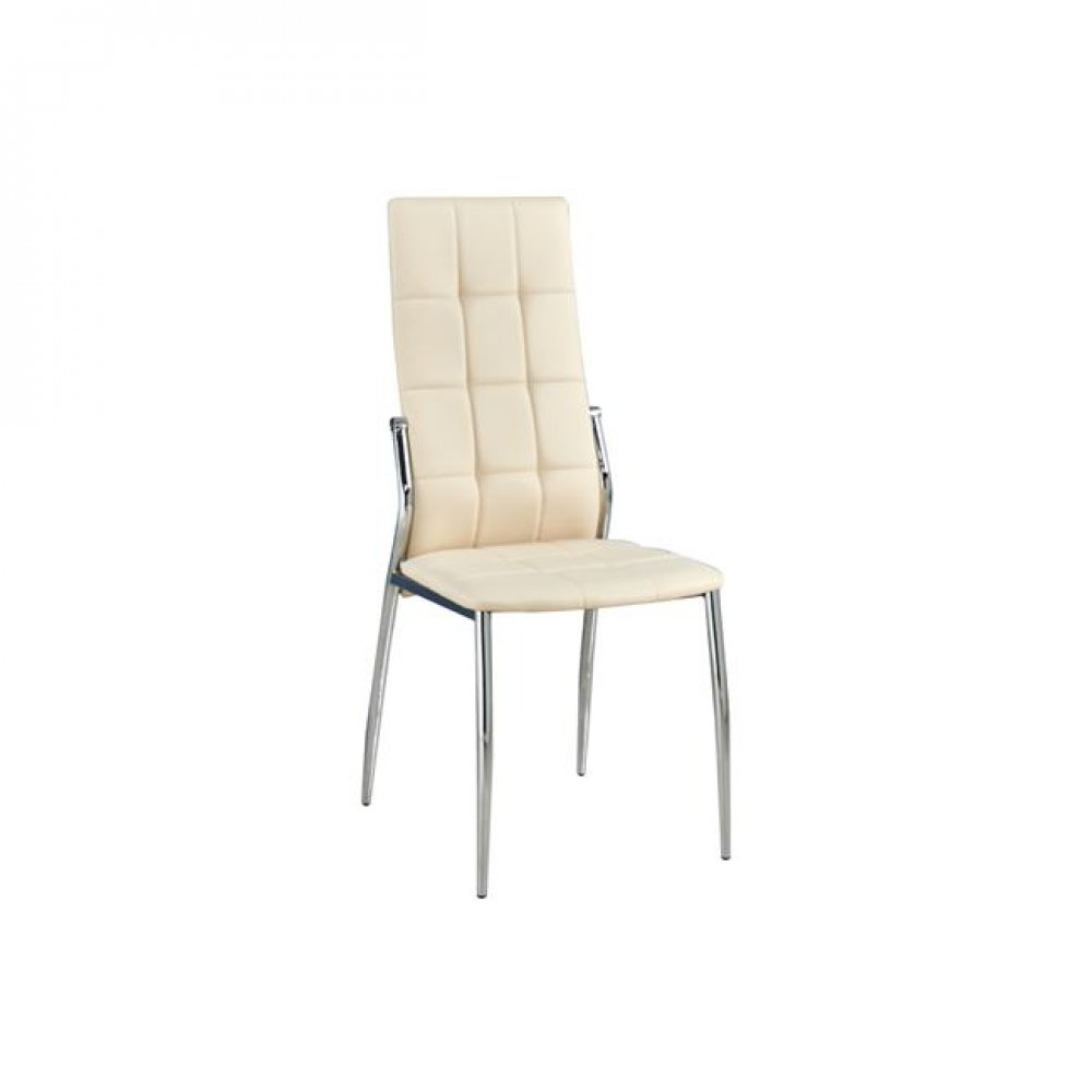 Καρέκλα "PRIMA K/D" χρωμίου-pvc σε χρώμα εκρού 44x56x100