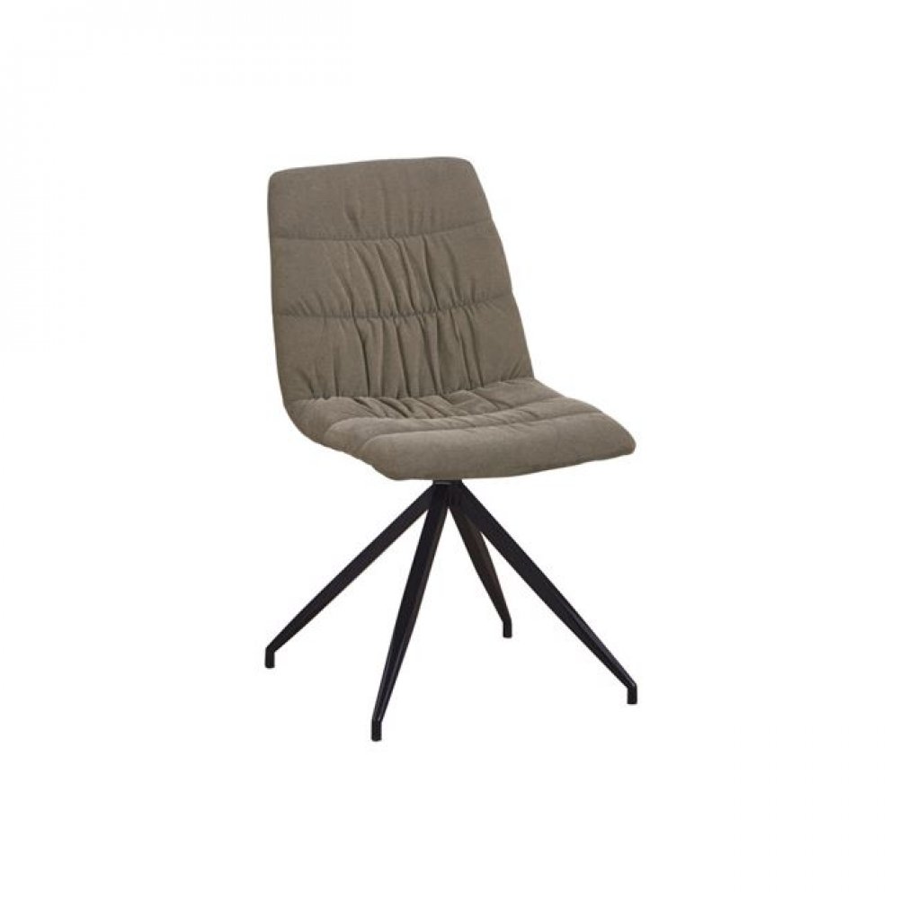 Καρέκλα "LORENA" μεταλλική-υφασμάτινη σε ανοιχτό καφέ χρώμα 47x60x87