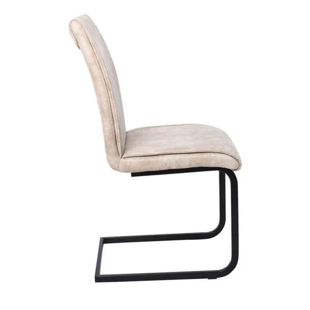 Καρέκλα "TORY" μεταλλική-υφασμάτινη σουετ σε μπεζ χρώμα 43x56x95