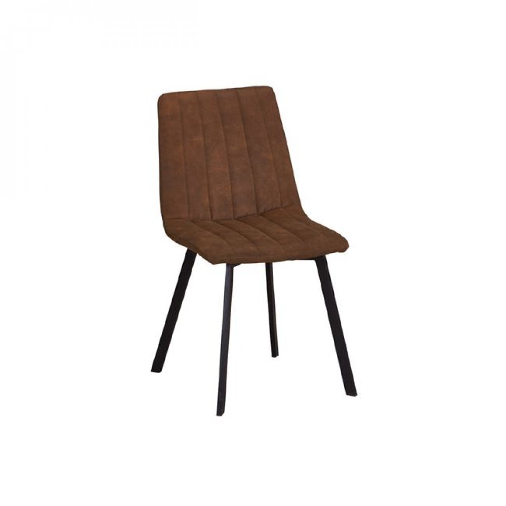 Καρέκλα "BETTY" μεταλλική-υφασμάτινη σουετ σε καφέ χρώμα 45x60x87