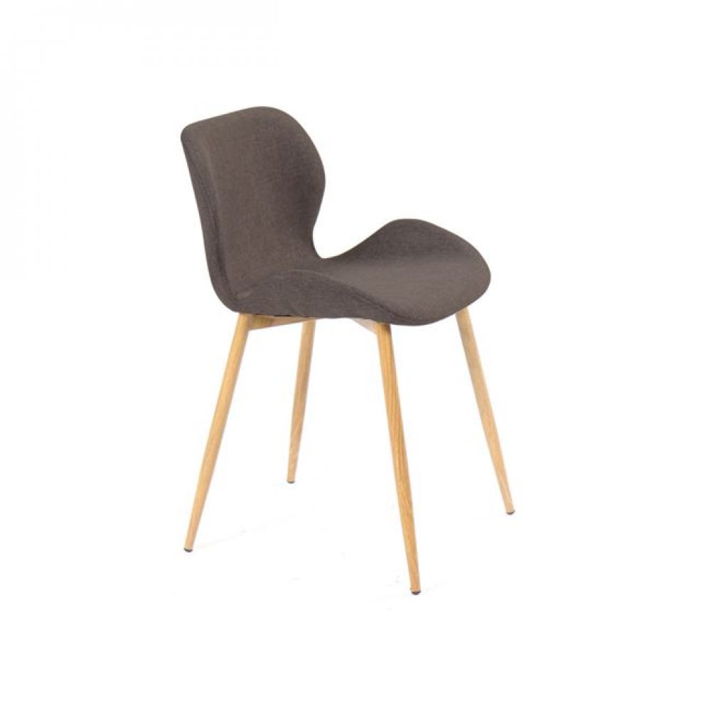 Καρέκλα "LILIAN" μεταλλική-υφασμάτινη σε φυσικό-καφέ χρώμα 46x48x75