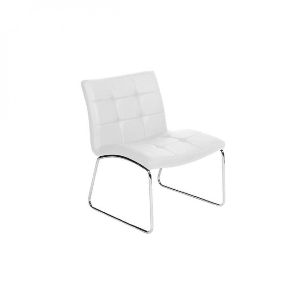 Καρέκλα "LIBRA" χρωμίου-pu σε χρώμα λευκό 60x69x80