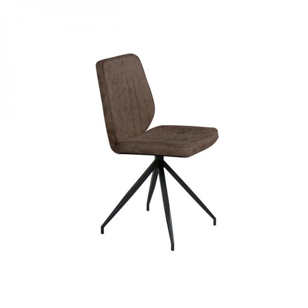 Καρέκλα "DONNA" μεταλλική-υφασμάτινη σε καφέ χρώμα 43x41x89