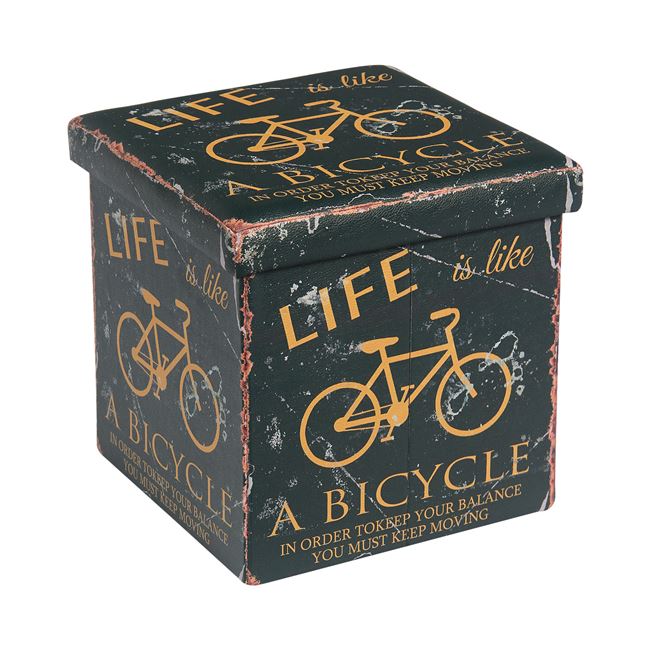 Σκαμπώ αποθηκευτικό "ORION" από τεχνόδερμα πολύχρωμο 38x38x38