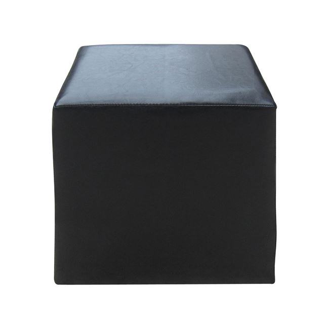 Σκαμπώ βοηθητικό "CLUB" από τεχνόδερμα σε μαύρο χρώμα 37x37x42