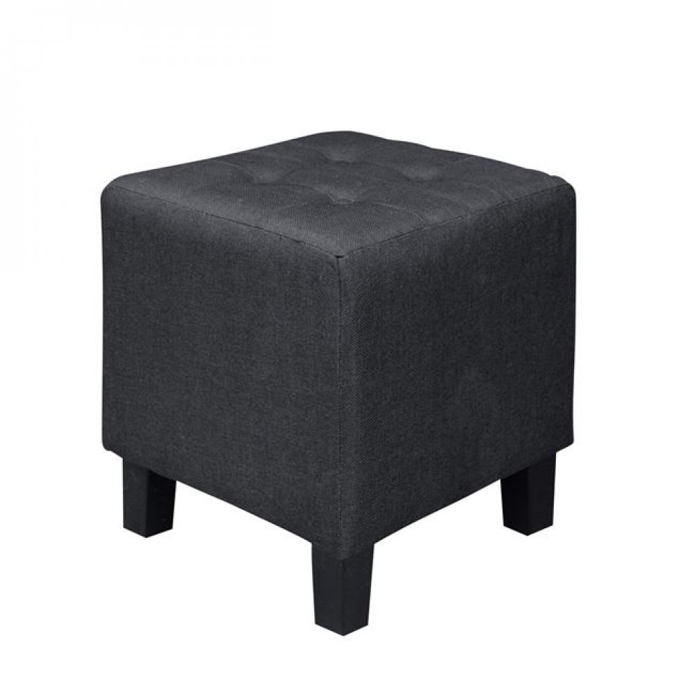 Σκαμπώ βοηθητικό "MEDEA" υφασμάτινο σε μαύρο χρώμα 37x37x42