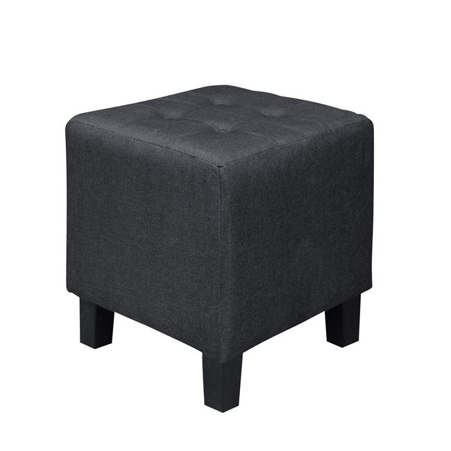 Σκαμπώ βοηθητικό "MEDEA" υφασμάτινο σε μαύρο χρώμα 37x37x42