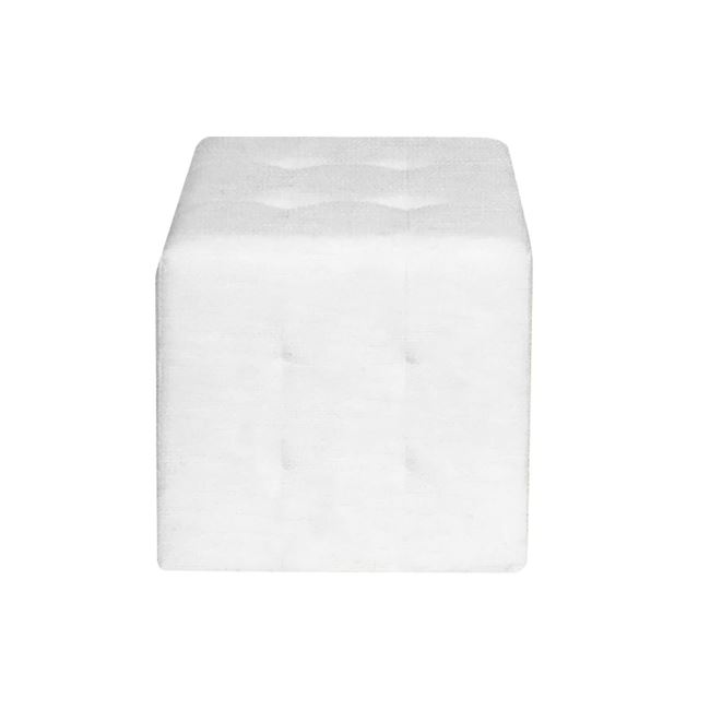 Σκαμπώ βοηθητικό "CONY" από τεχνόδερμα σε λευκό χρώμα 37x37x42