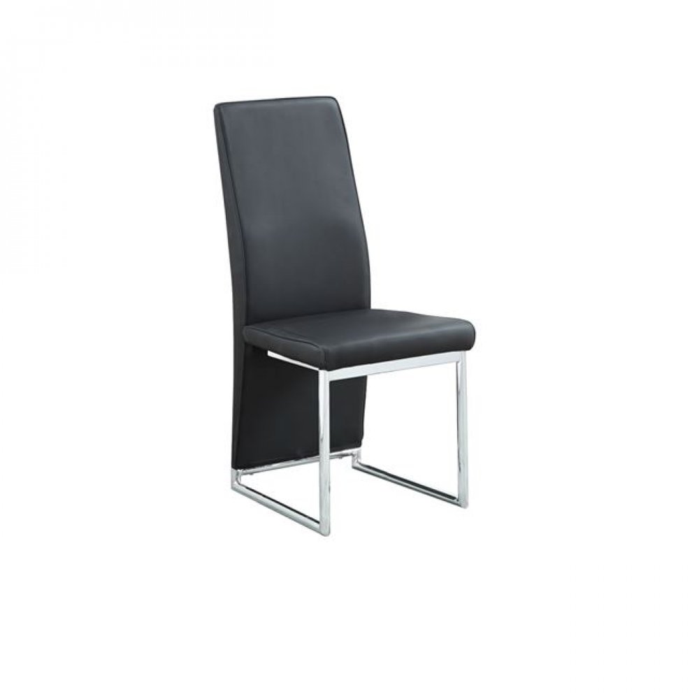 Καρέκλα "DEPOLY" χρωμίου-pu σε μαύρο χρώμα 43x57x99