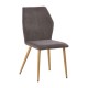 Καρέκλα "LETO" μεταλλική-υφασμάτινη σε γκρι-καφέ χρώμα 45x62x84