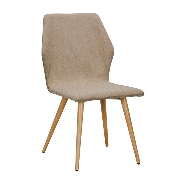 Καρέκλα "LETO" μεταλλική-υφασμάτινη σε ανοιχτό καφέ χρώμα 45x62x84