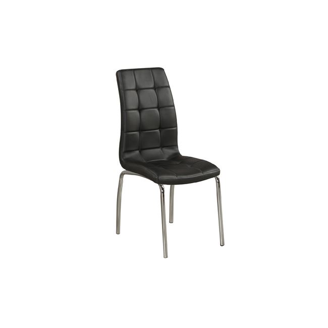 Καρέκλα "MELVA" χρωμίου-pu σε μαύρο χρώμα 42x68x96