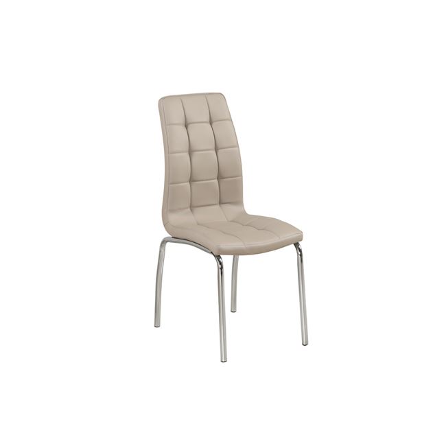 Καρέκλα "MELVA" χρωμίου-pu σε cappuccino χρώμα 42x68x96