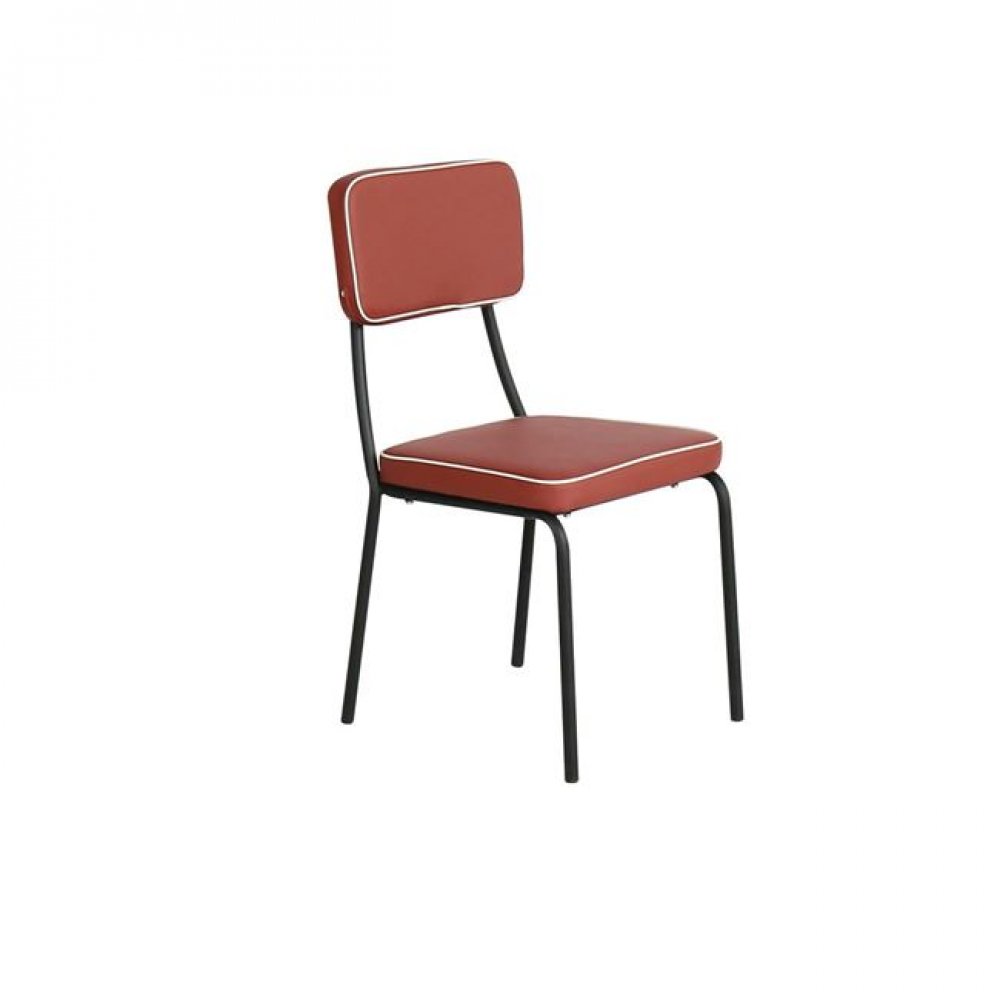 Καρέκλα "MARLEY" μεταλλική-υφασμάτινη σε κεραμιδί χρώμα 43x44x90