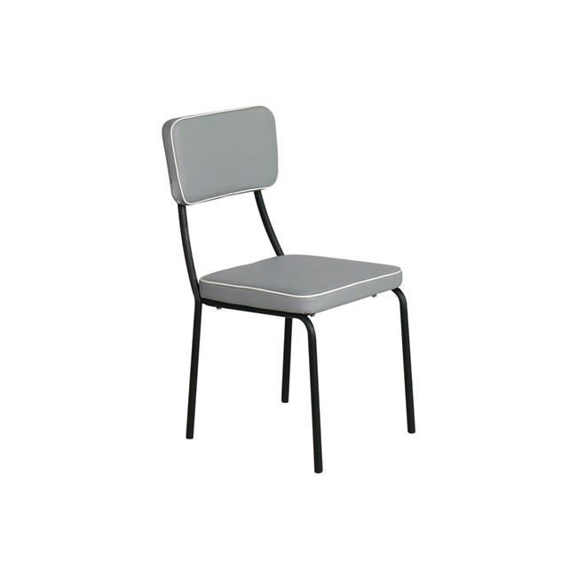 Καρέκλα "MARLEY" μεταλλική-υφασμάτινη σε ανοιχτό γκρι 43x44x90
