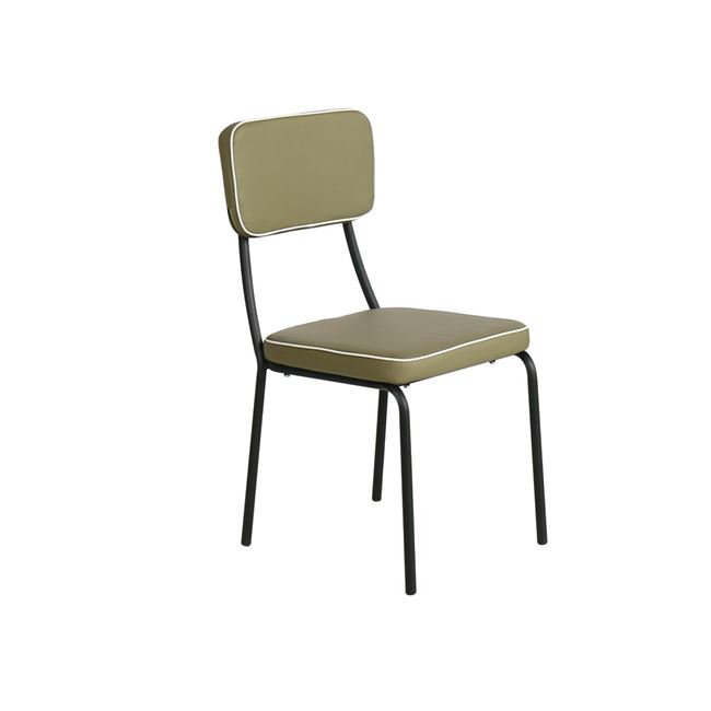 Καρέκλα "MARLEY" μεταλλική-υφασμάτινη σε λαδί χρώμα 43x44x90