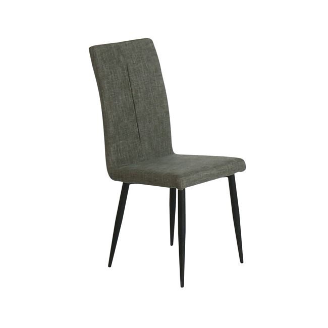 Καρέκλα "MINA" μεταλλική-υφασμάτινη σε γκρι-καφέ χρώμα 43x48x97