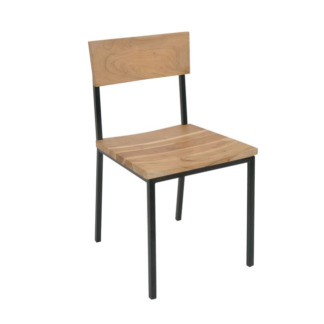 Καρέκλα "LIZARD" μεταλλική-ακακία σε φυσικό χρώμα 44x46x85