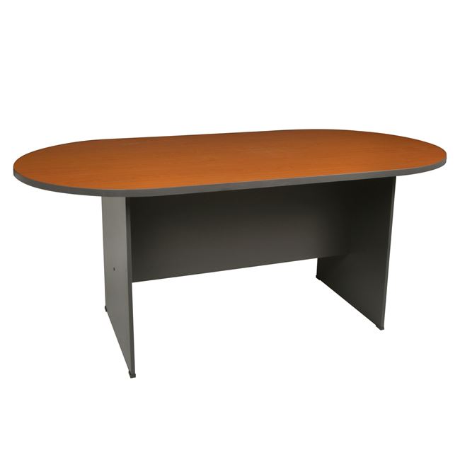 Τραπέζι συνεδρίου οβάλ σε χρώμα γκρι σκούρο-κερασί 240x120x75