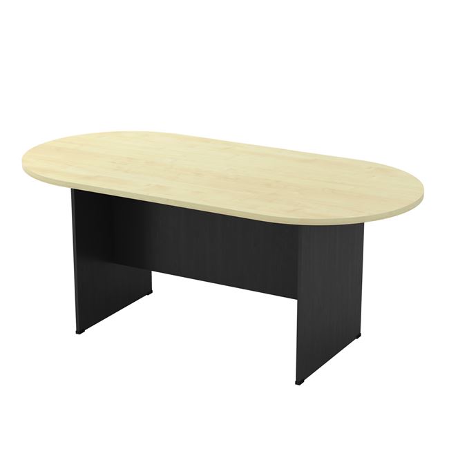 Τραπέζι συνεδρίου οβάλ σε χρώμα γκρι σκούρο-οξυά 180x90x75